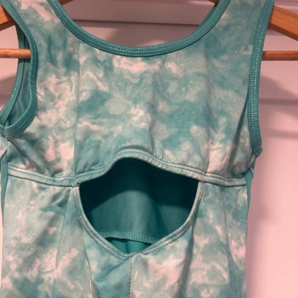 Cat & Jack Turquoise Sleeveless Gymnastic Romper - Picture 4 of 7